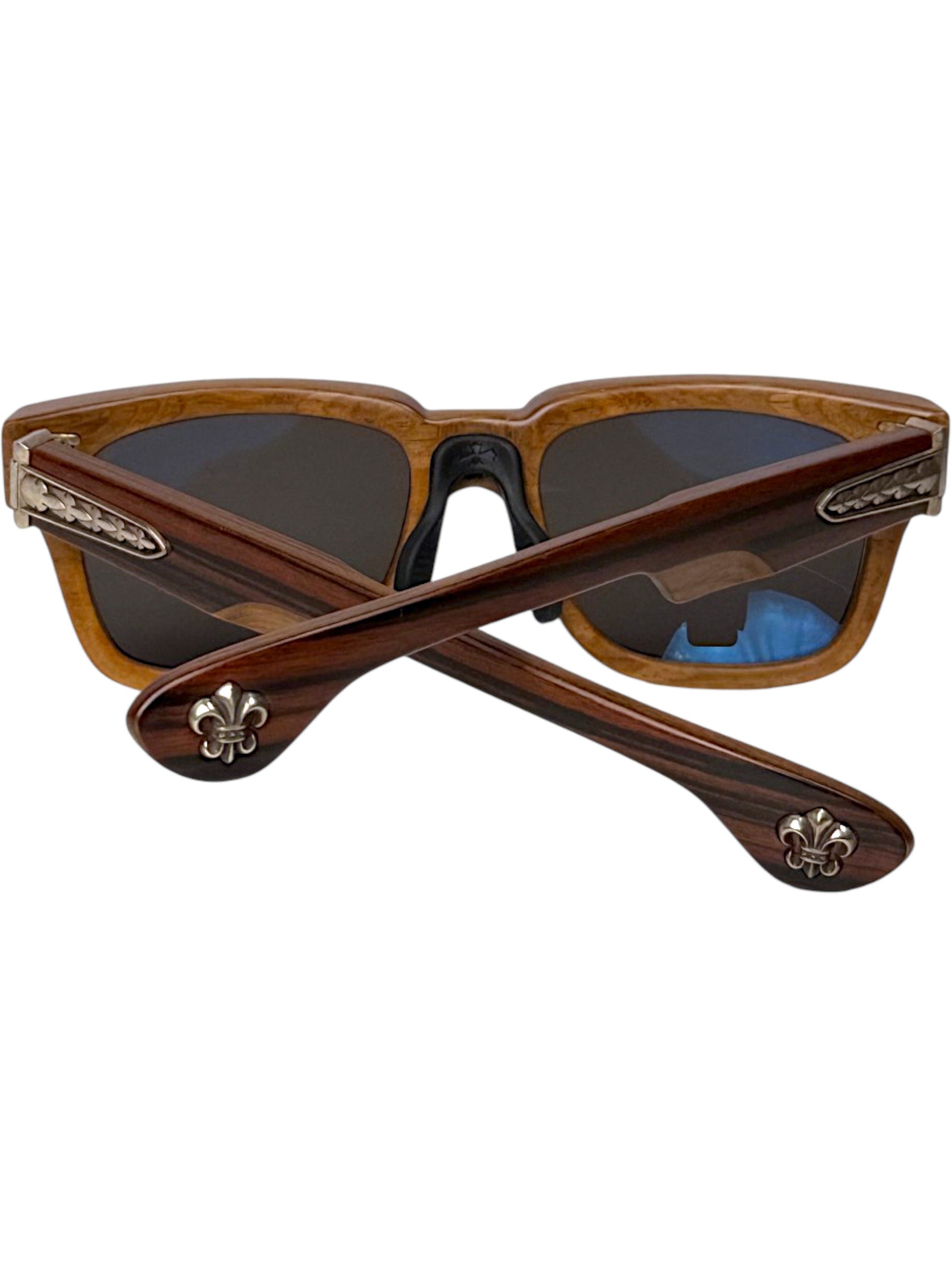 Chrome Hearts Lilith Wood Grain Sunglasses Fleur de Lis Temples