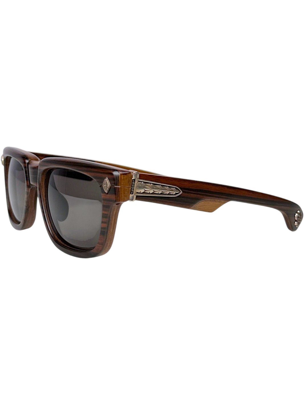 Wood Grain Chrome Hearts Lilith Sunglasses Sterling Silver Temples