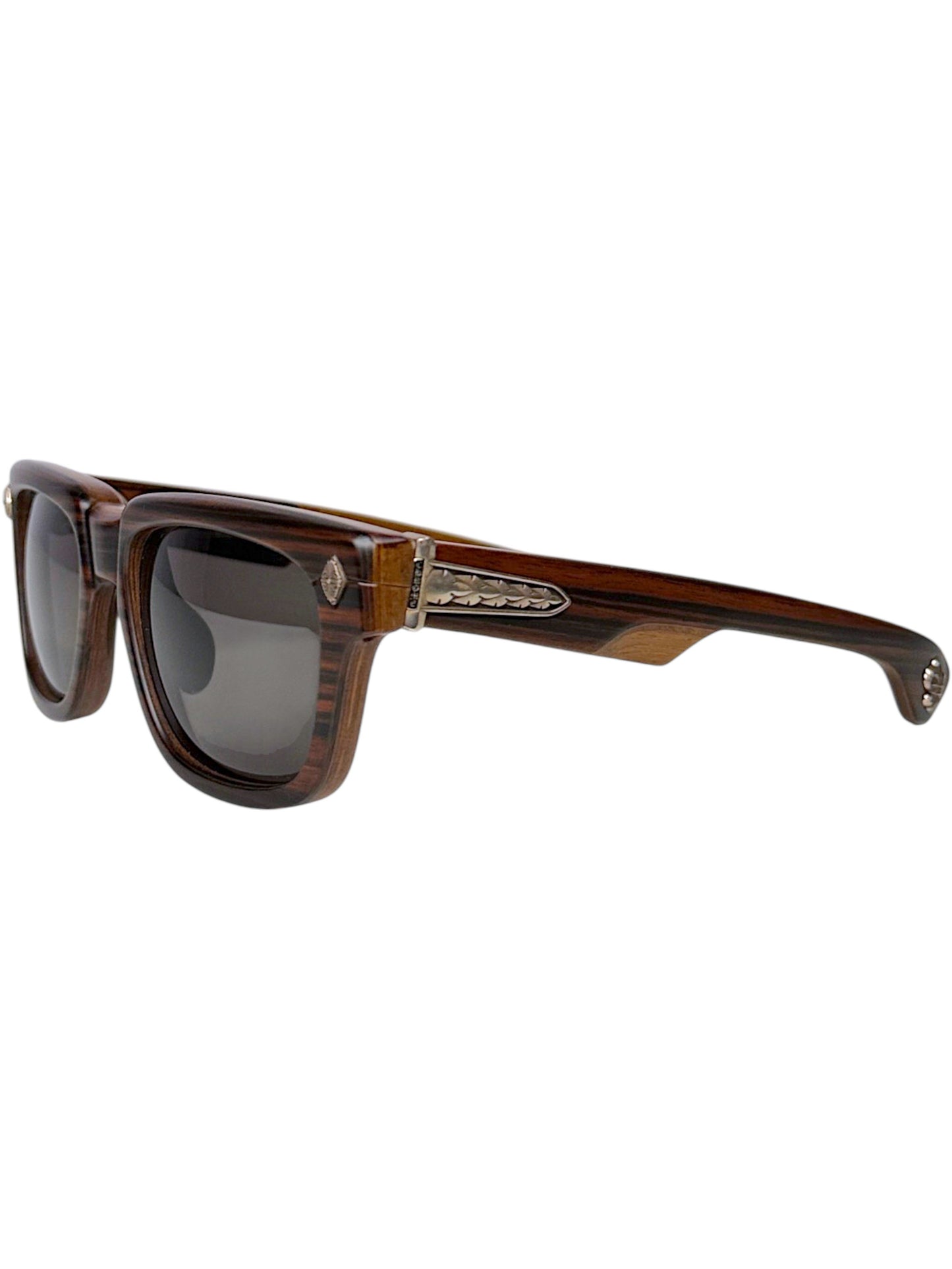 Wood Grain Chrome Hearts Lilith Sunglasses Sterling Silver Temples