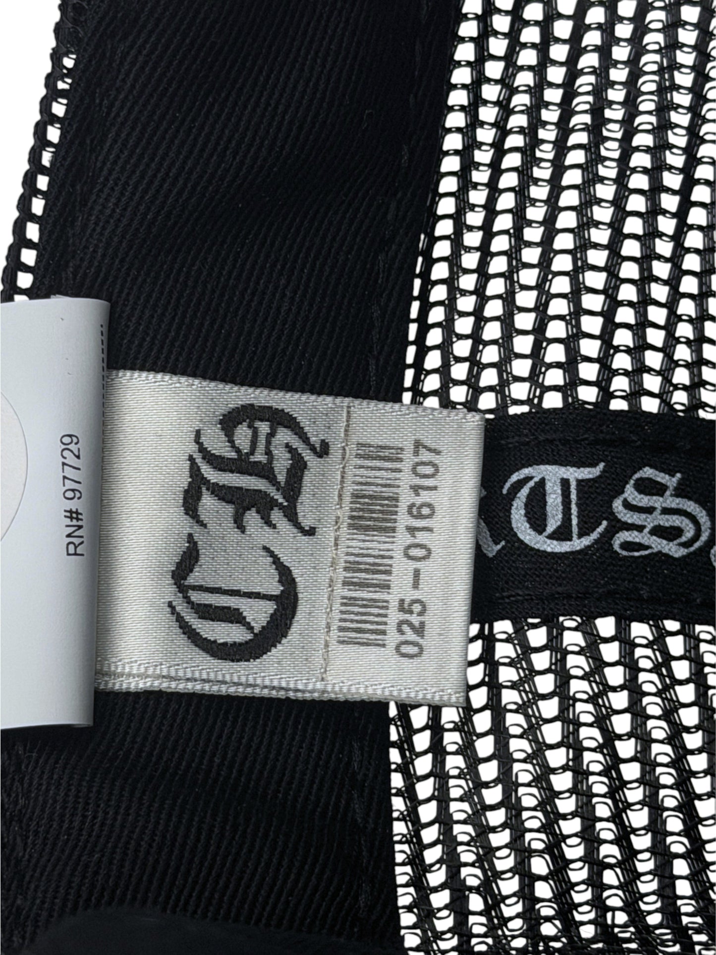 Chrome Hearts Woven Brand Label Black Trucker Hat