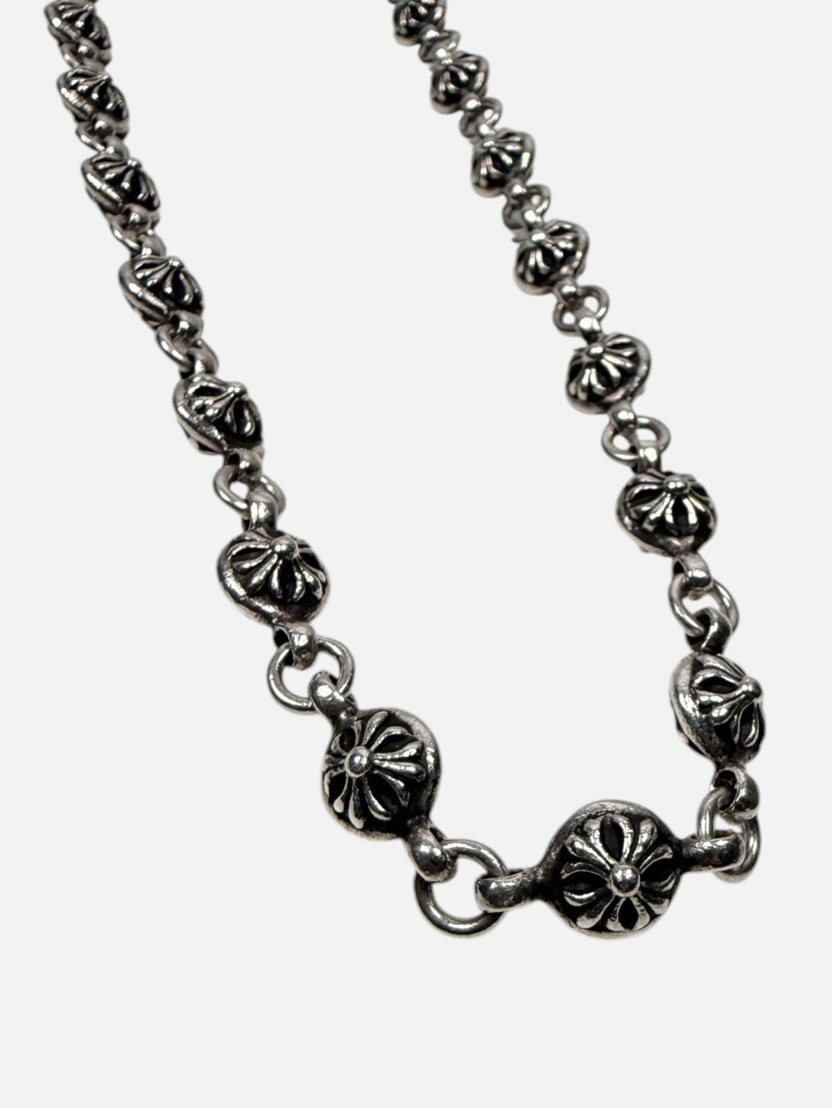 Cross Ball Beads on Chrome Hearts .925 Silver Wallet Chain