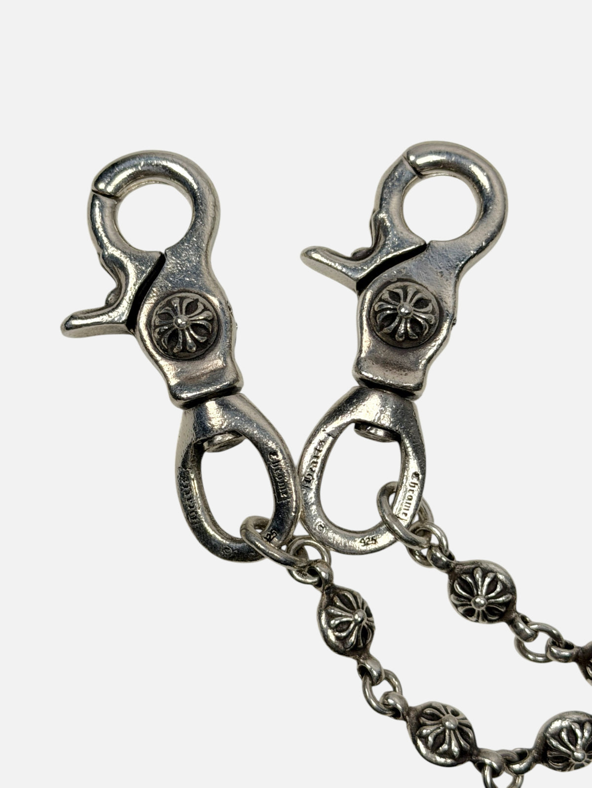 Lobster Clasp Hardware with CH Plus Cross Rivet Chrome Hearts Wallet Chain