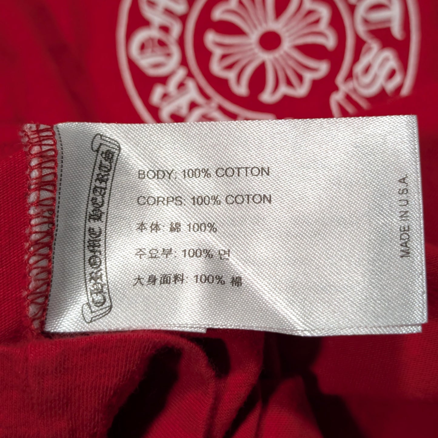 Red Scroll CH Logo LS Pocket T-Shirt