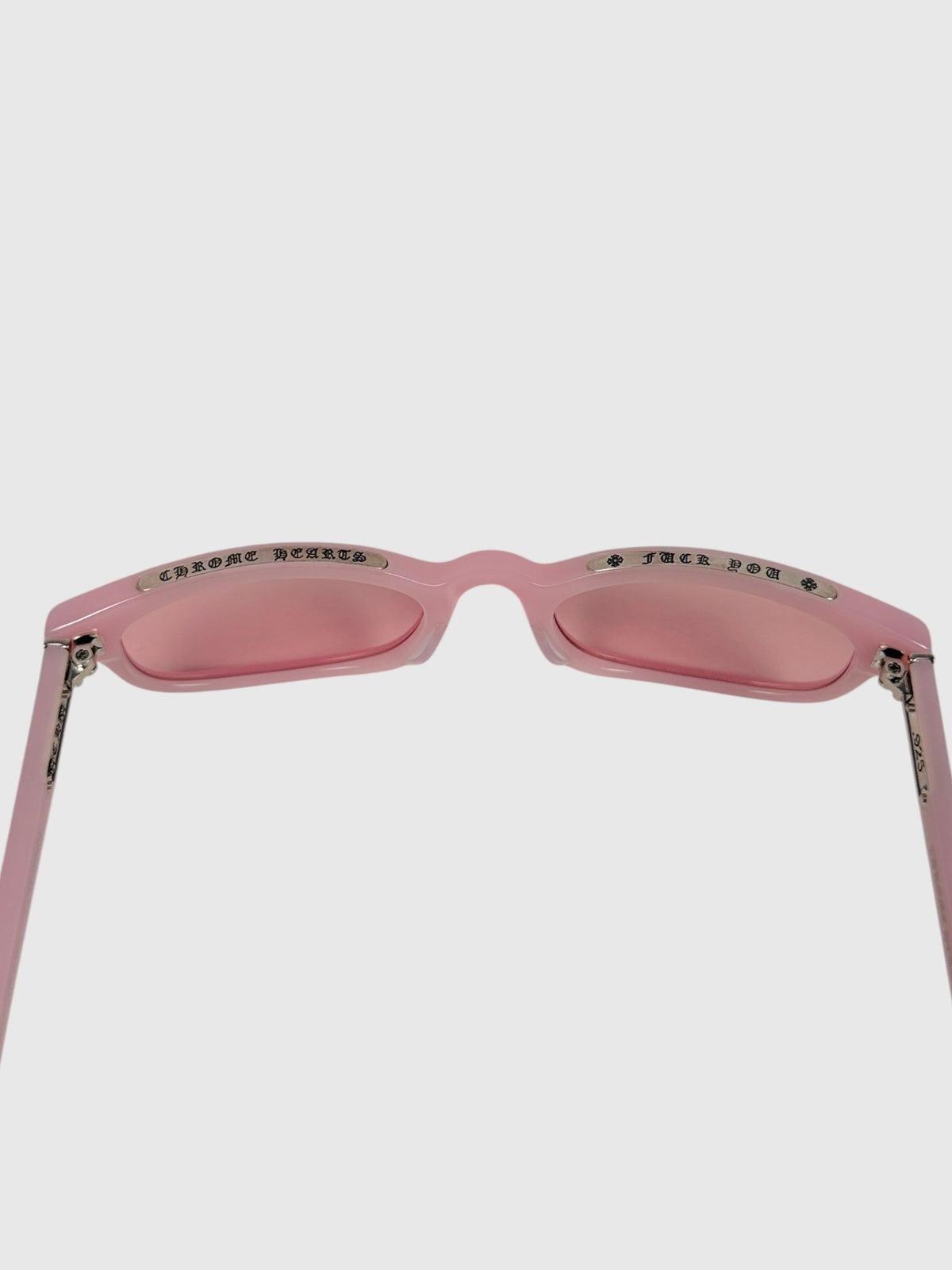 Engraved Fuck You Brow Plate Chrome Hearts Baby Pink Sunglasses