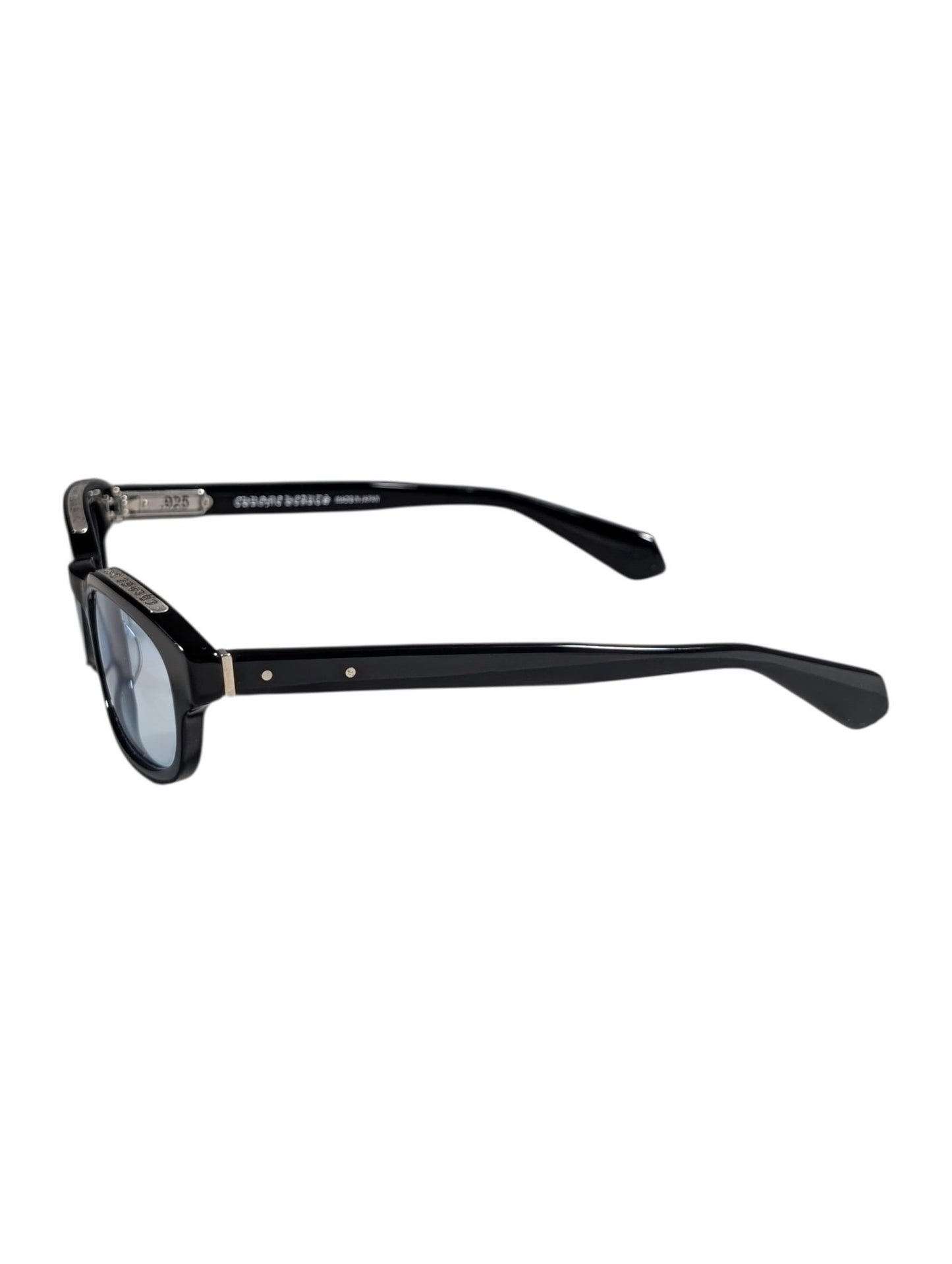 Chrome Hearts Lowrider Black Acetate Silver Hinge Detail