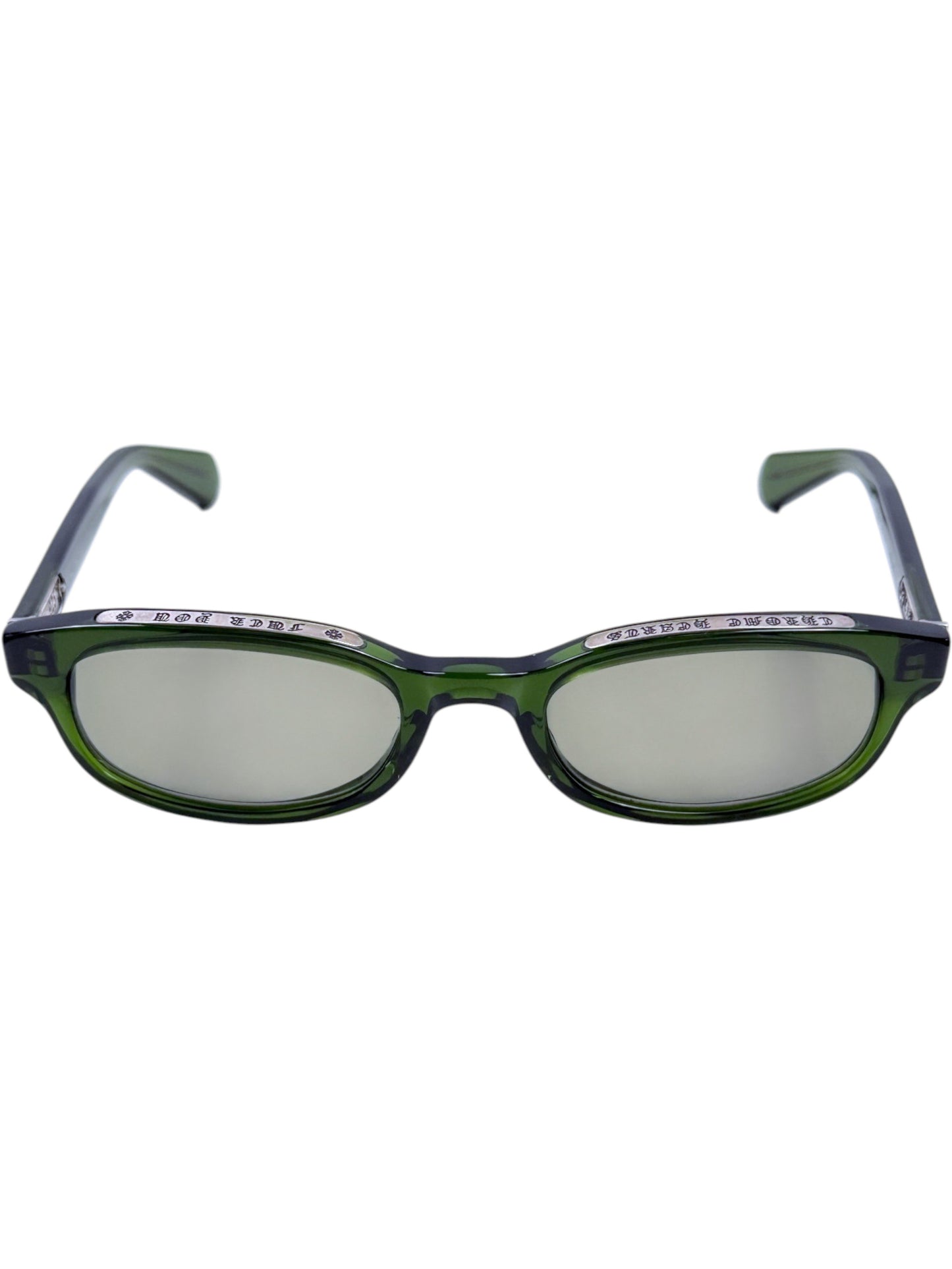 Chrome Hearts Lowrider Sunglasses Dark Green Acetate Silver Plaques