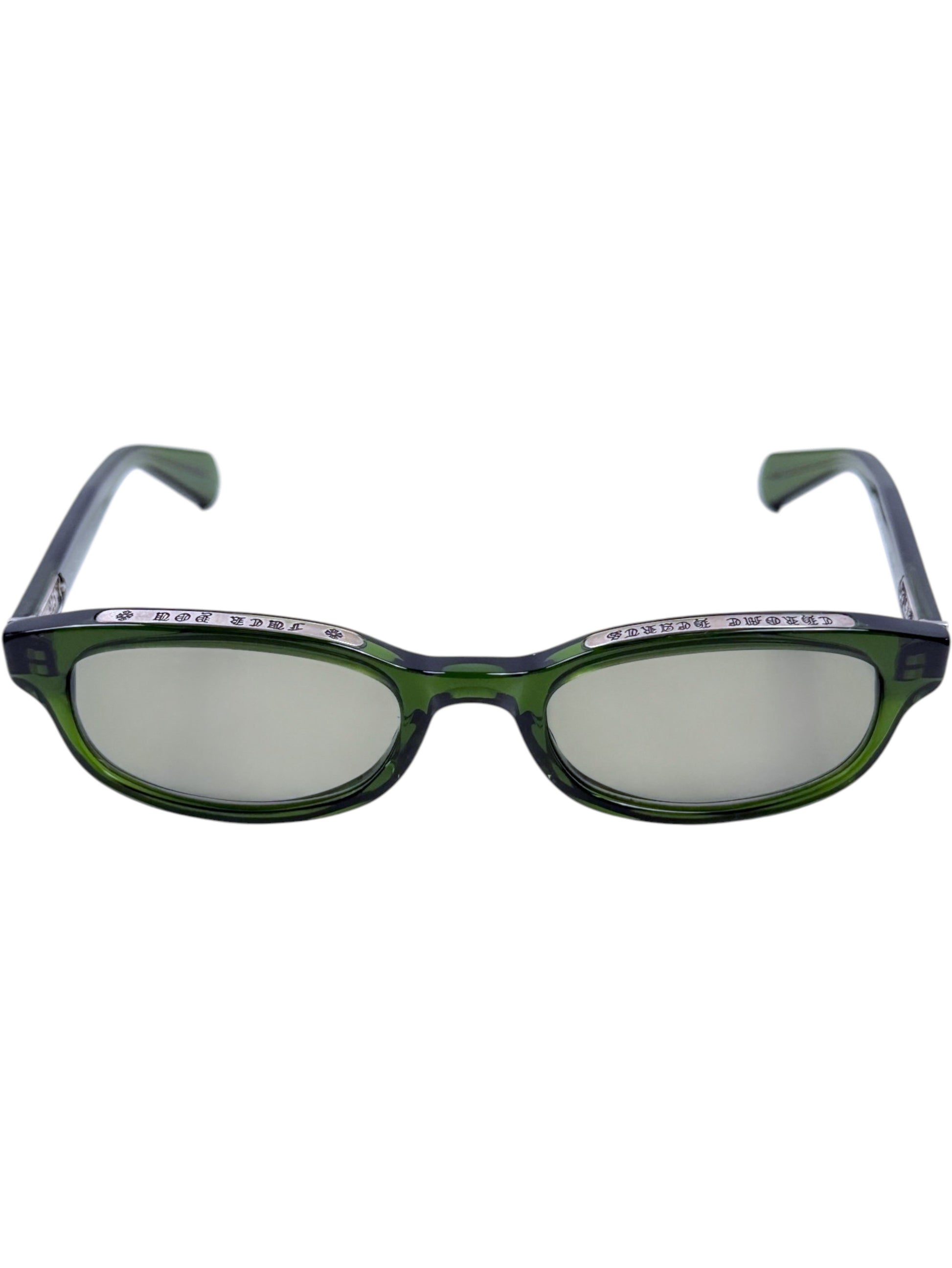 Chrome Hearts Lowrider Sunglasses Dark Green Acetate Silver Plaques