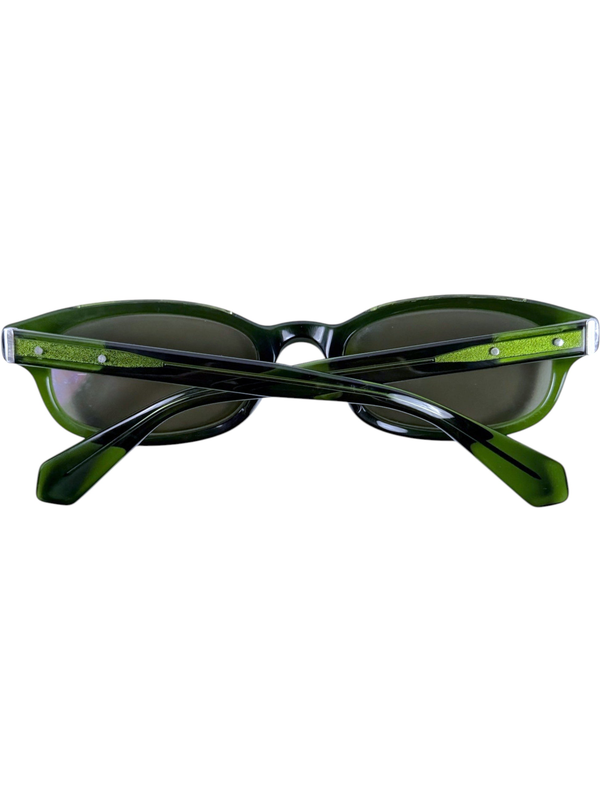 Chrome Hearts Lowrider Green Sunglasses Folded Temples Silver Rivets