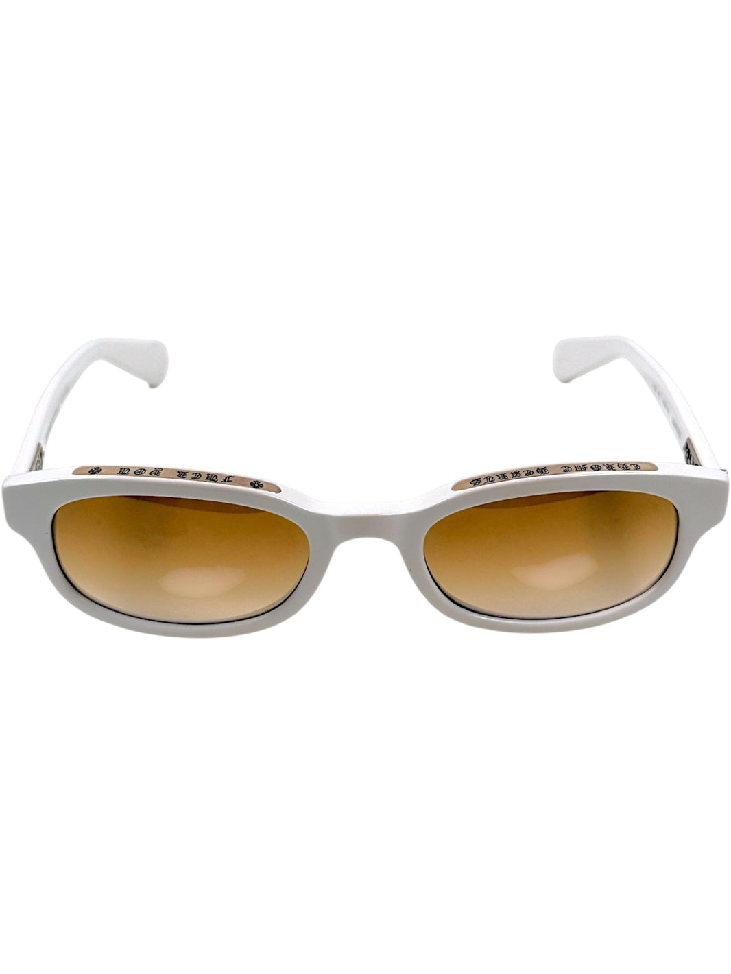 Chrome Hearts Fuck You Engraved Temple White Lowrider Sunglasses