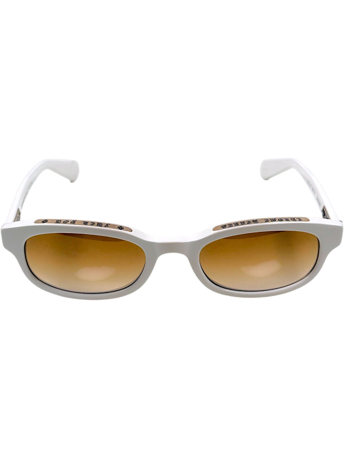 Chrome Hearts Fuck You Engraved Temple White Lowrider Sunglasses