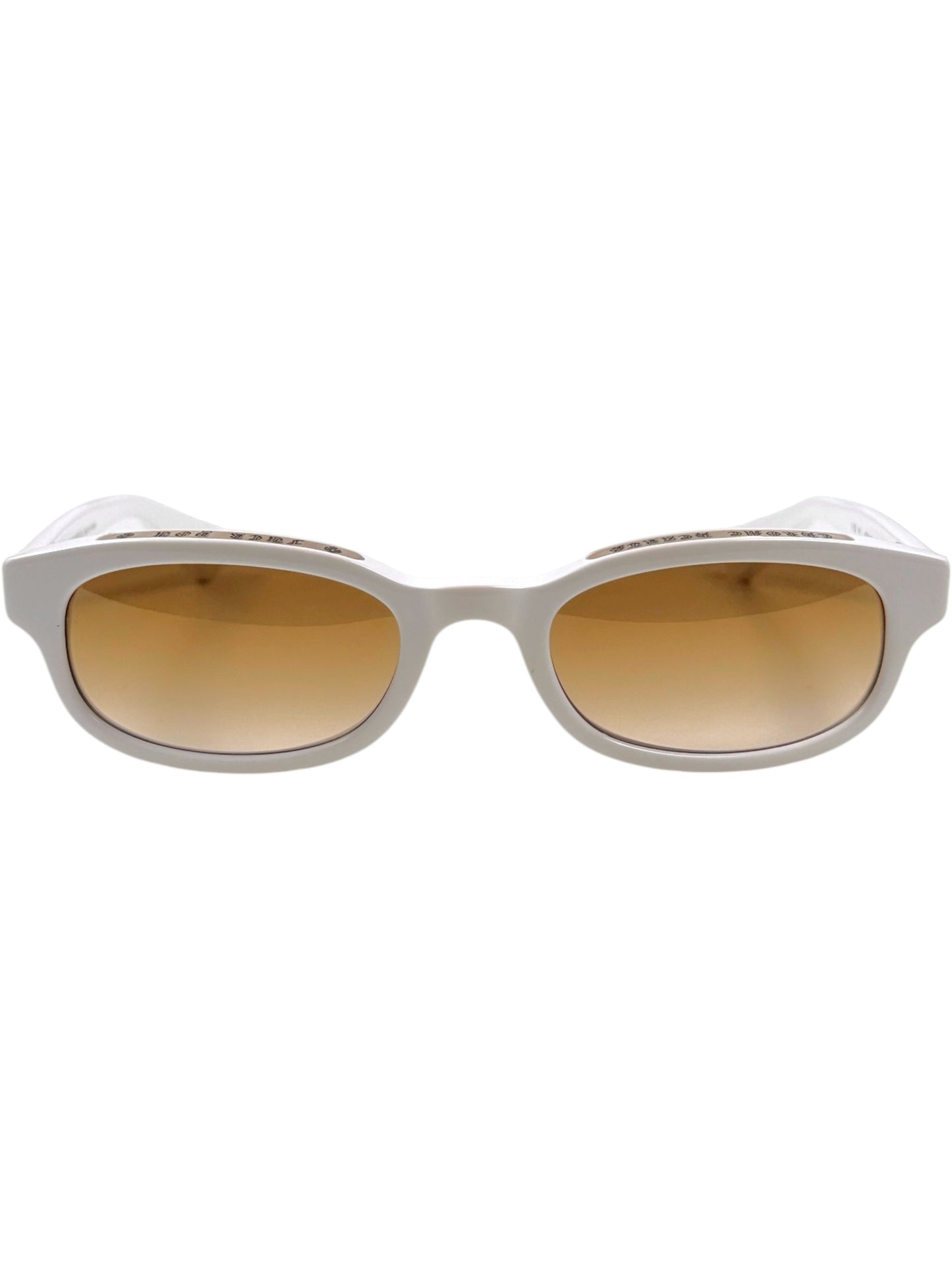 White Chrome Hearts Lowrider Sunglasses Cross Motif Temples