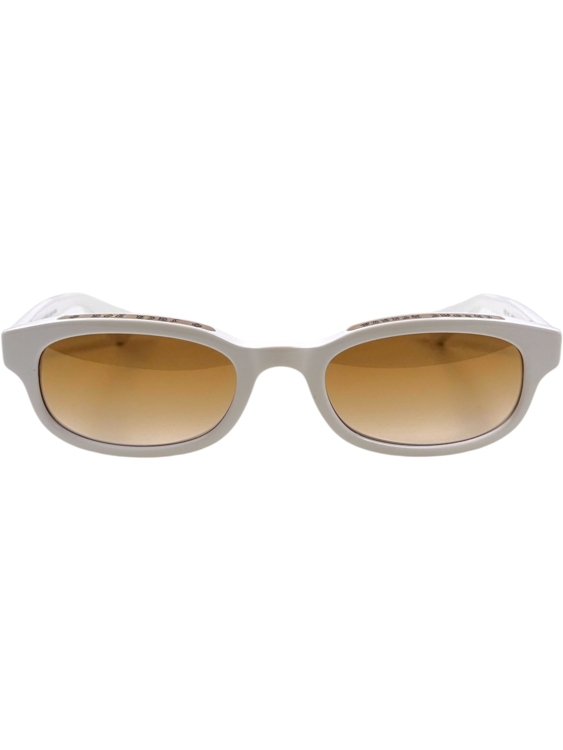 White Chrome Hearts Lowrider Sunglasses Cross Motif Temples
