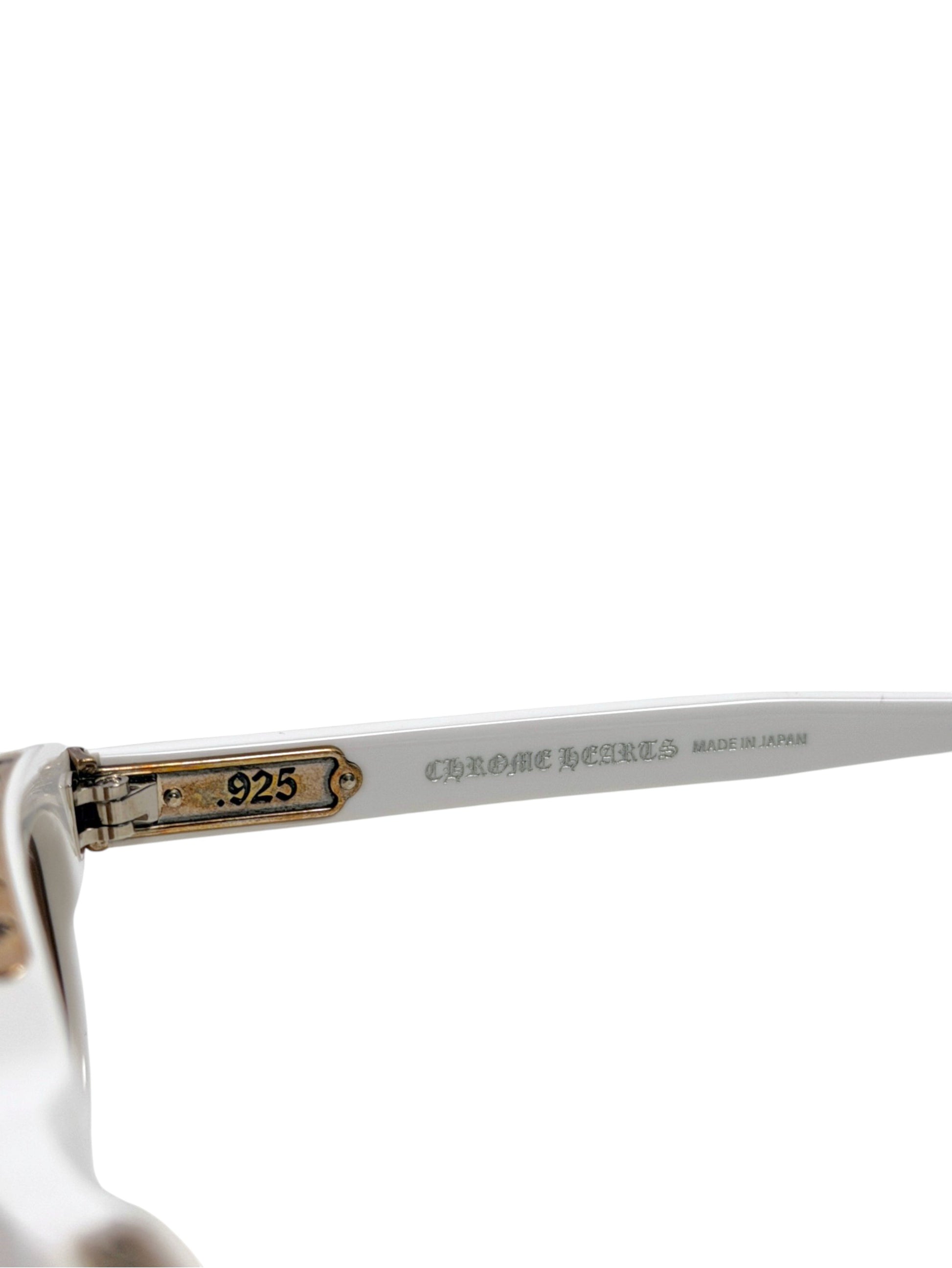 Chrome Hearts Lowrider White Sunglasses Made in Japan Temple