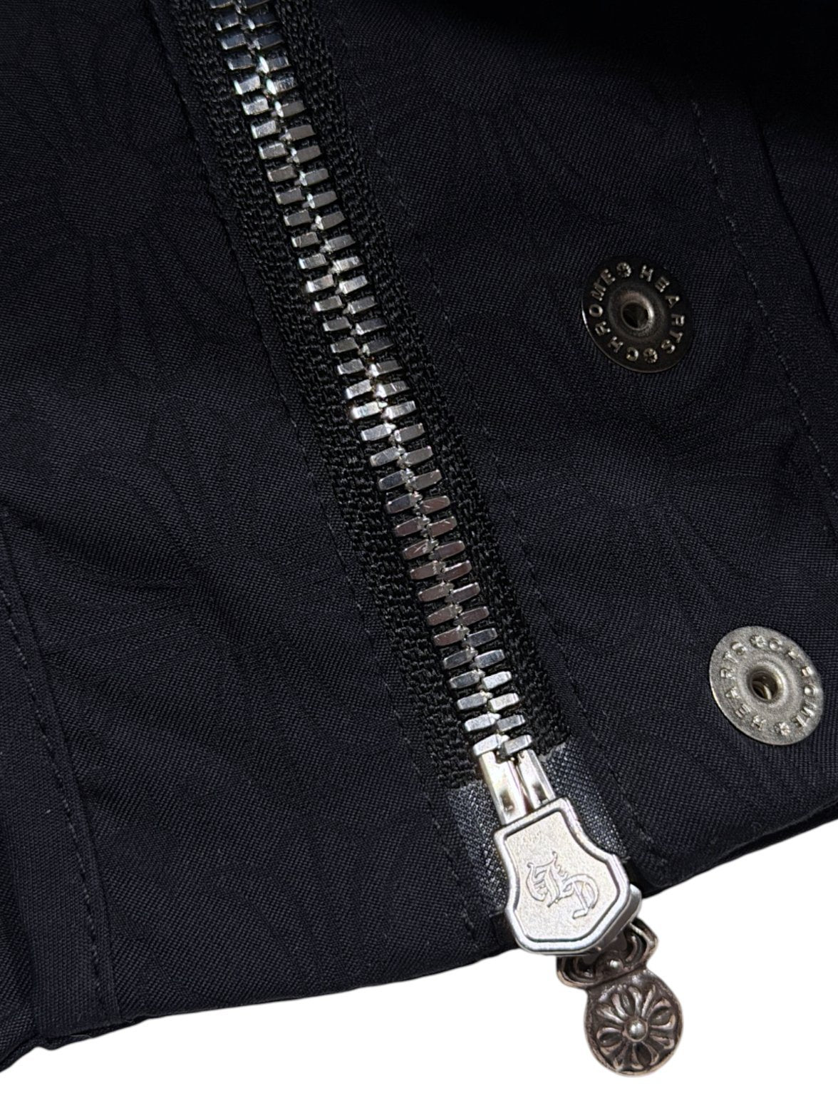 Chrome Hearts Dagger Zip Pull Sterling Silver CH Monogram Snap Hardware