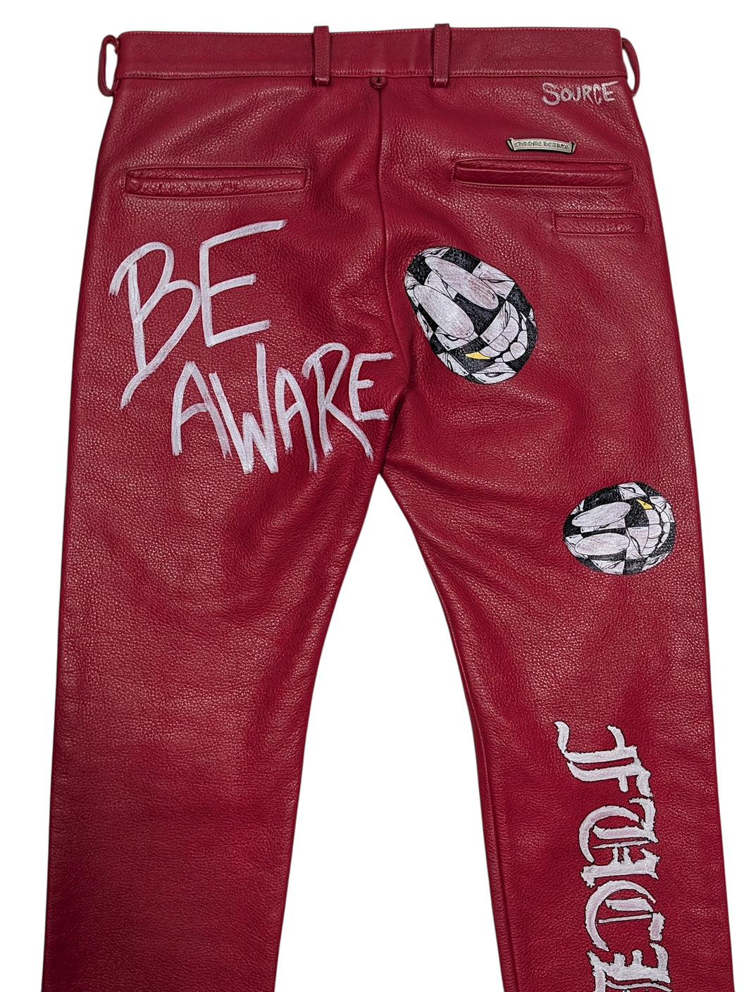 Chrome Hearts Young Thug's Hand Painted Leather Matty Boy Chino Pants 1/1 Archival