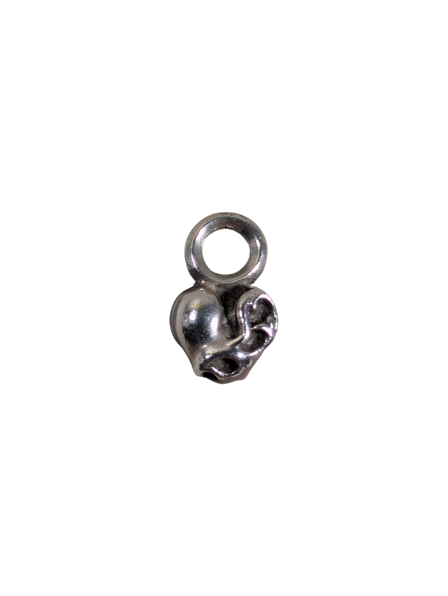 chrome hearts mini vine heart charm pendant sterling silver 925 jewelry front view collectible