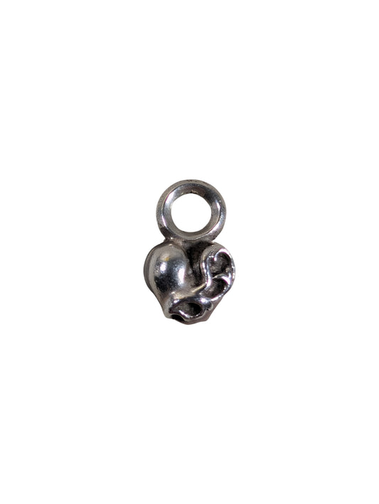 chrome hearts mini vine heart charm pendant sterling silver 925 jewelry front view collectible