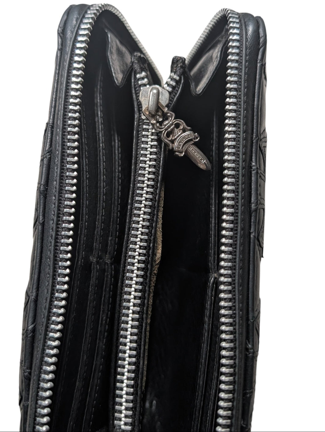 Chrome Hearts Quilted Cross Patch Zip Wallet Verified YP Collective