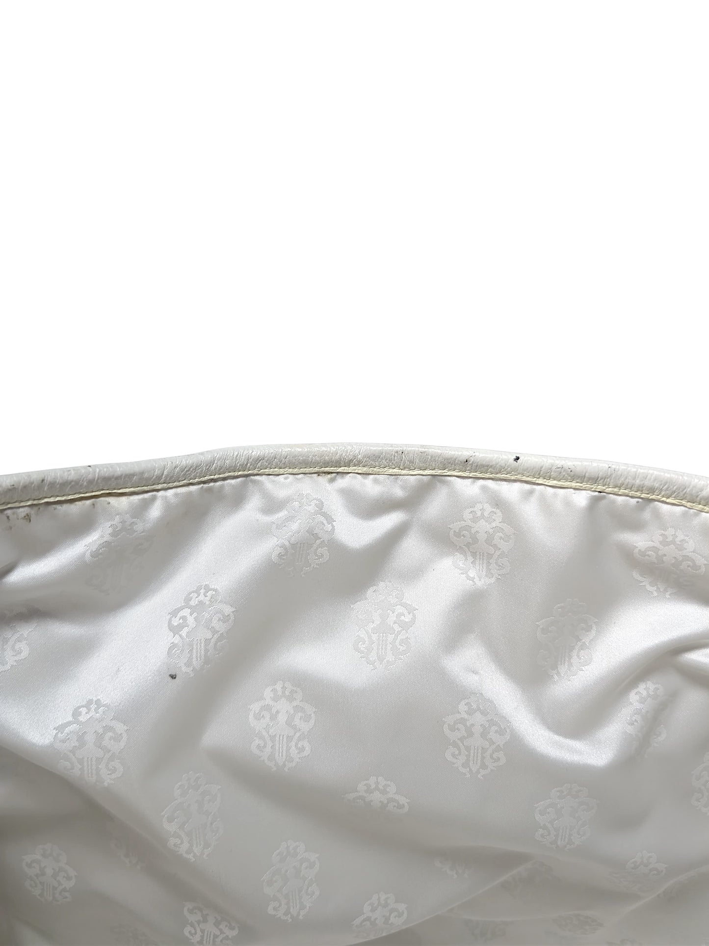 Quilted Leather Multicolor Cross Patch FS Tote Bag White
