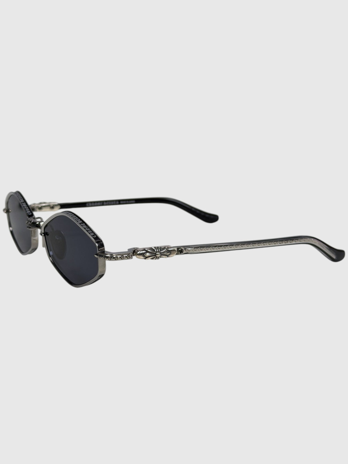 Silver Cross Hinge Chrome Hearts Nip Slip Eyewear Black