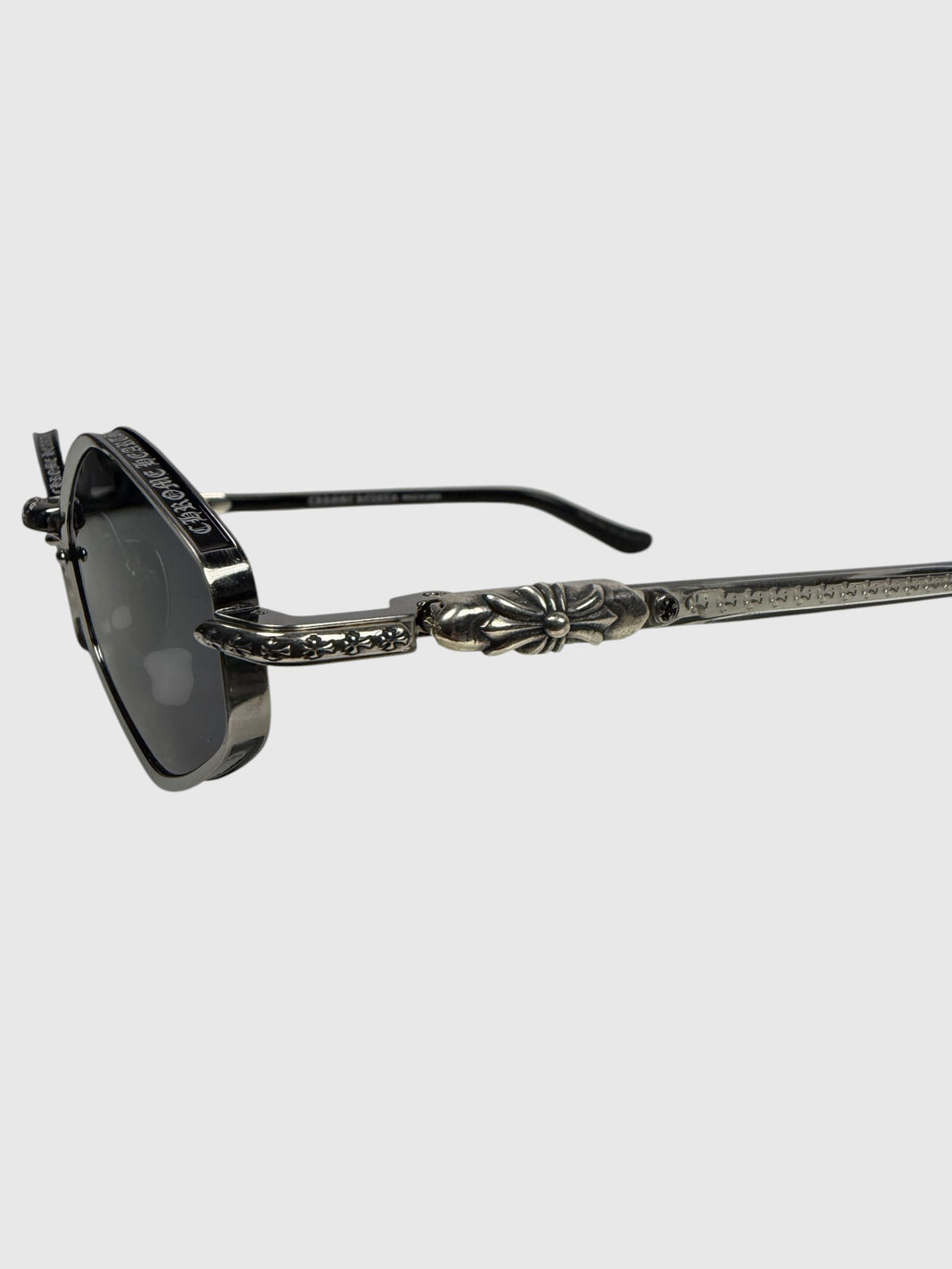 Sterling Silver Floral Cross Hinge Chrome Hearts Sunglasses