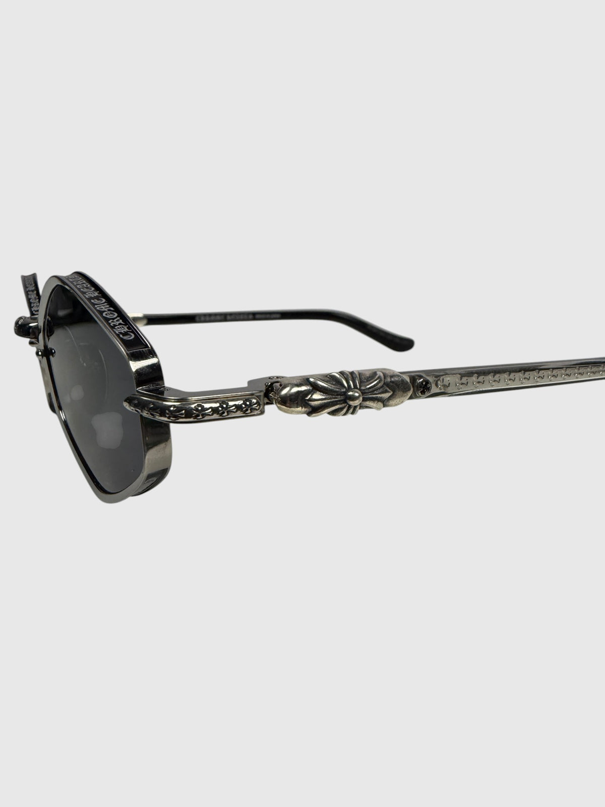 Sterling Silver Floral Cross Hinge Chrome Hearts Sunglasses