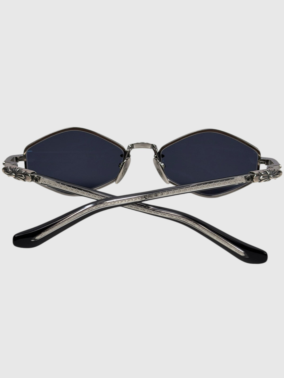 Clear Temples with Silver Cross Inlay Chrome Hearts Nip Slip