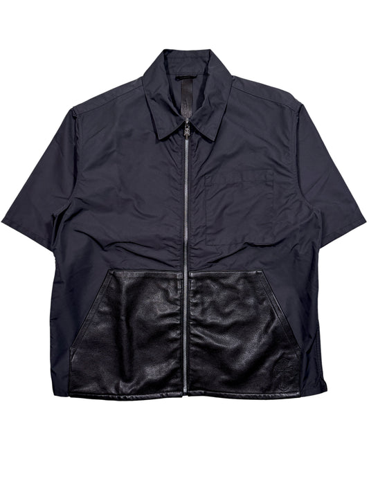 Chrome Hearts Nylon Leather Cross Patch Zip Up Shirt Sedated Authentic Shirts
