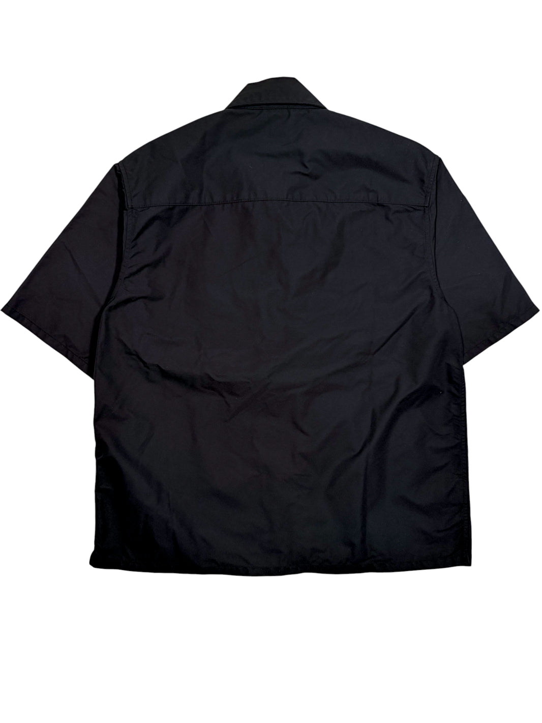 Chrome Hearts Nylon Leather Cross Patch Zip Up Shirt Sedated Sterling Silver Hardware