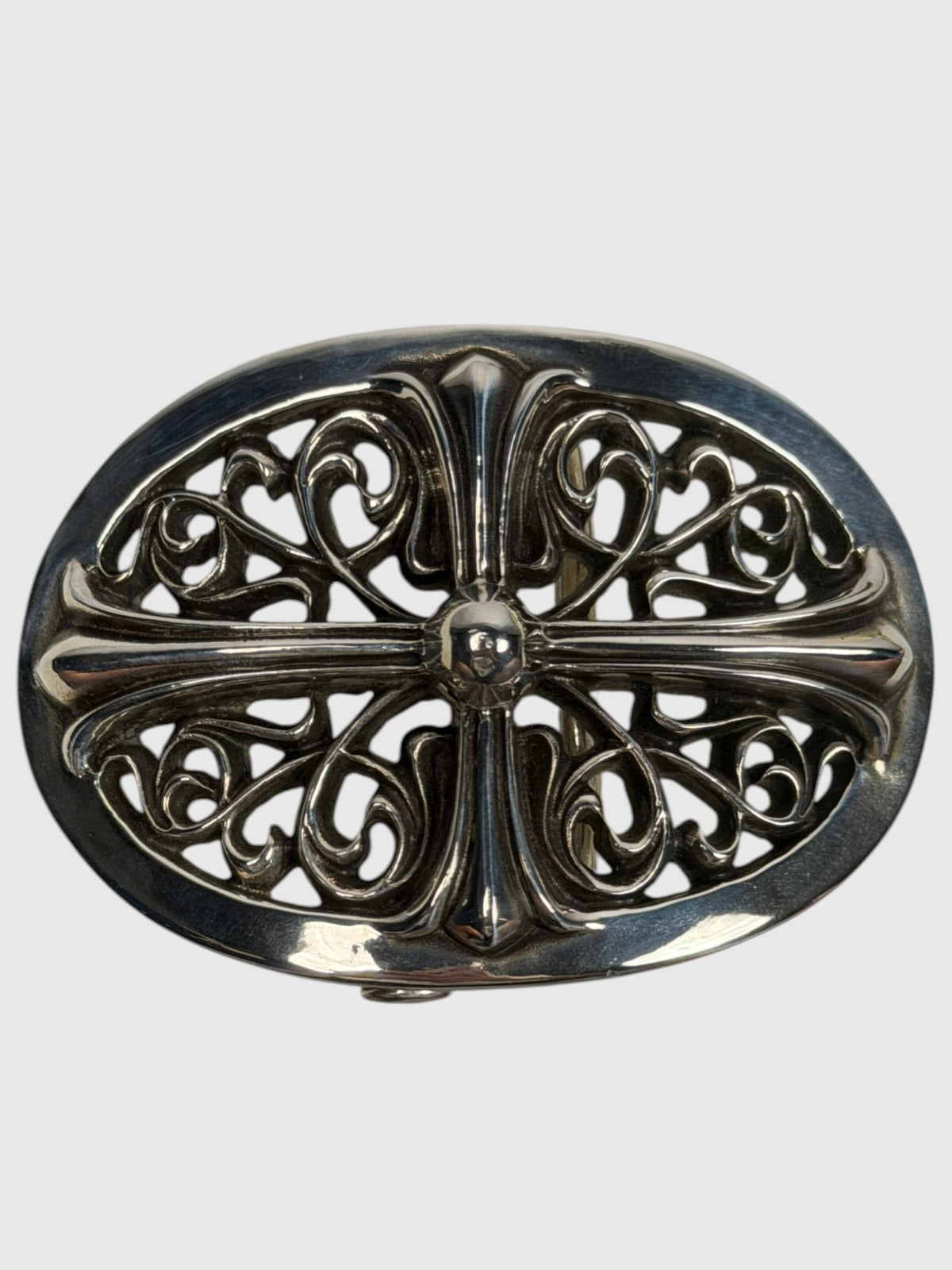 Chrome Hearts Oval Cross Belt Buckle .925 Sterling Silver