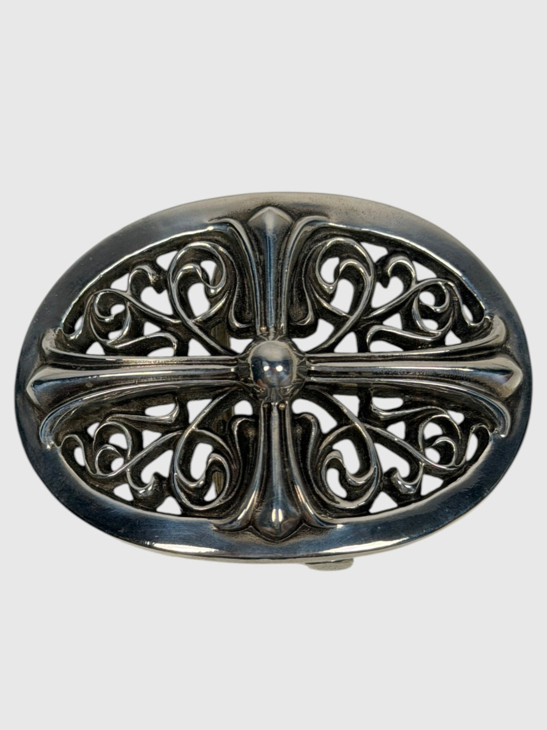 Chrome Hearts Oval Cross Belt Buckle .925 Sterling Silver