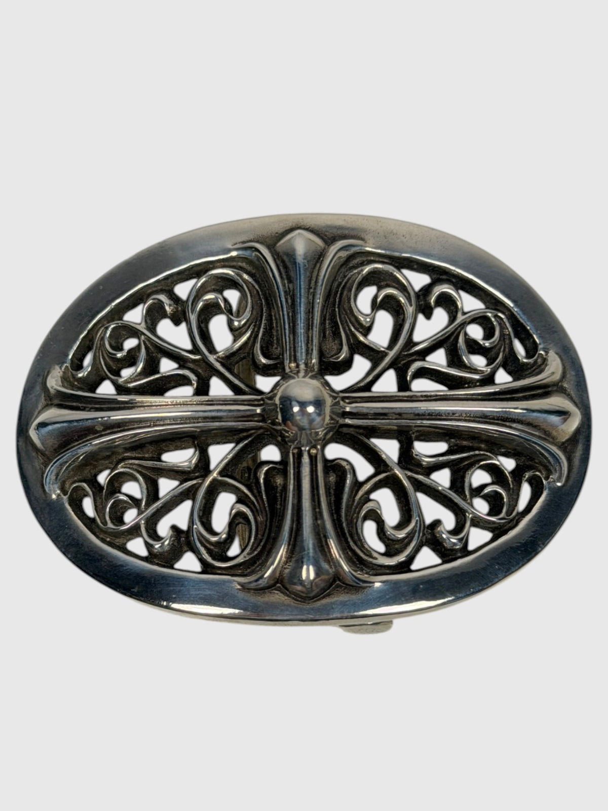 Chrome Hearts Oval Cross Belt Buckle .925 Sterling Silver