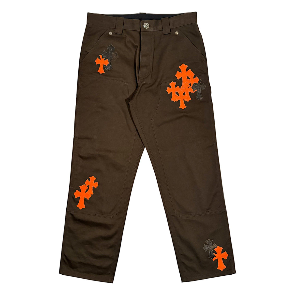 Cross Patch Double Knee Carpenter Pants by Chrome Hearts | YP 