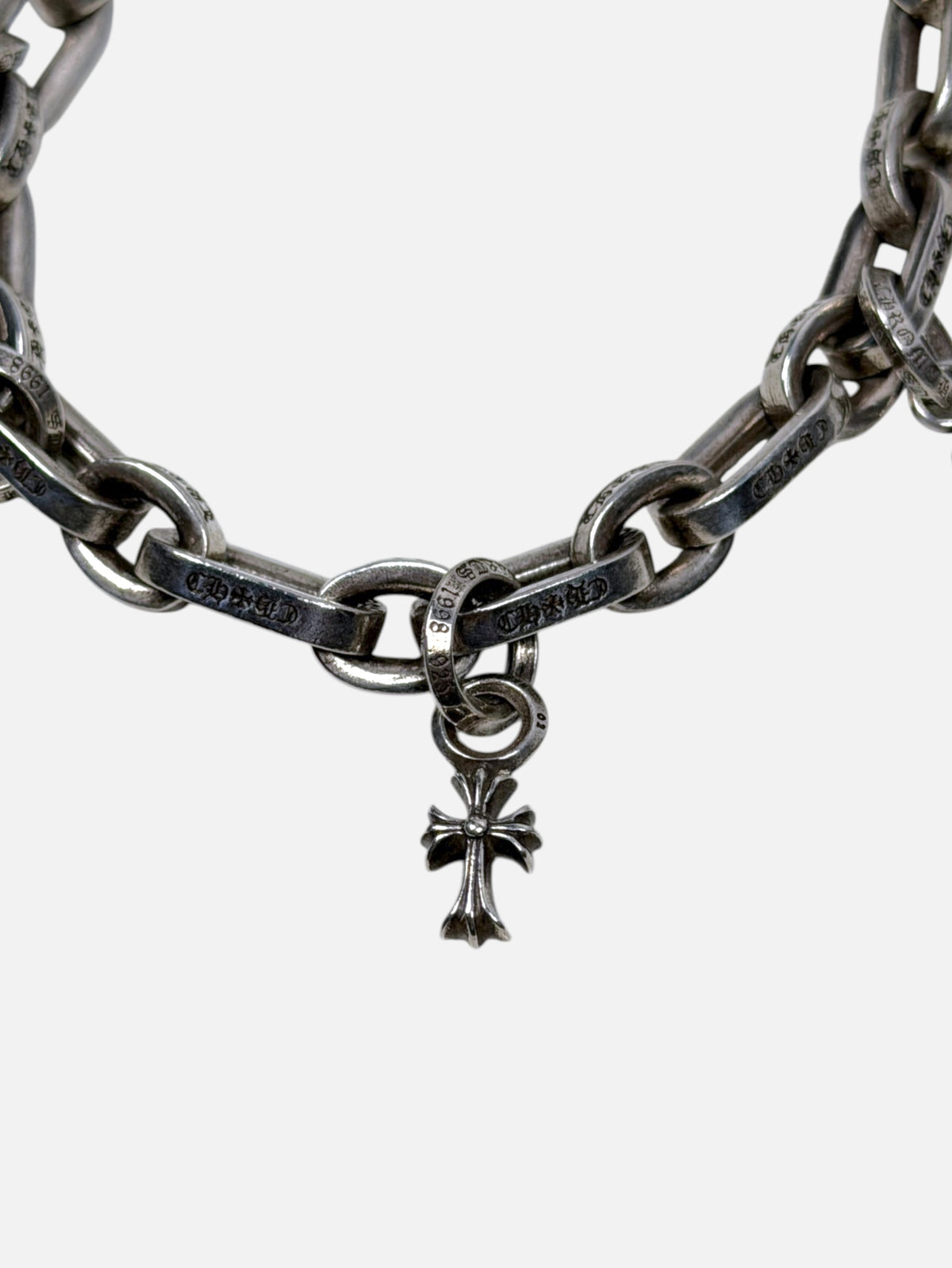 Tiny Cross Charm Chrome Hearts Silver Charm Bracelet