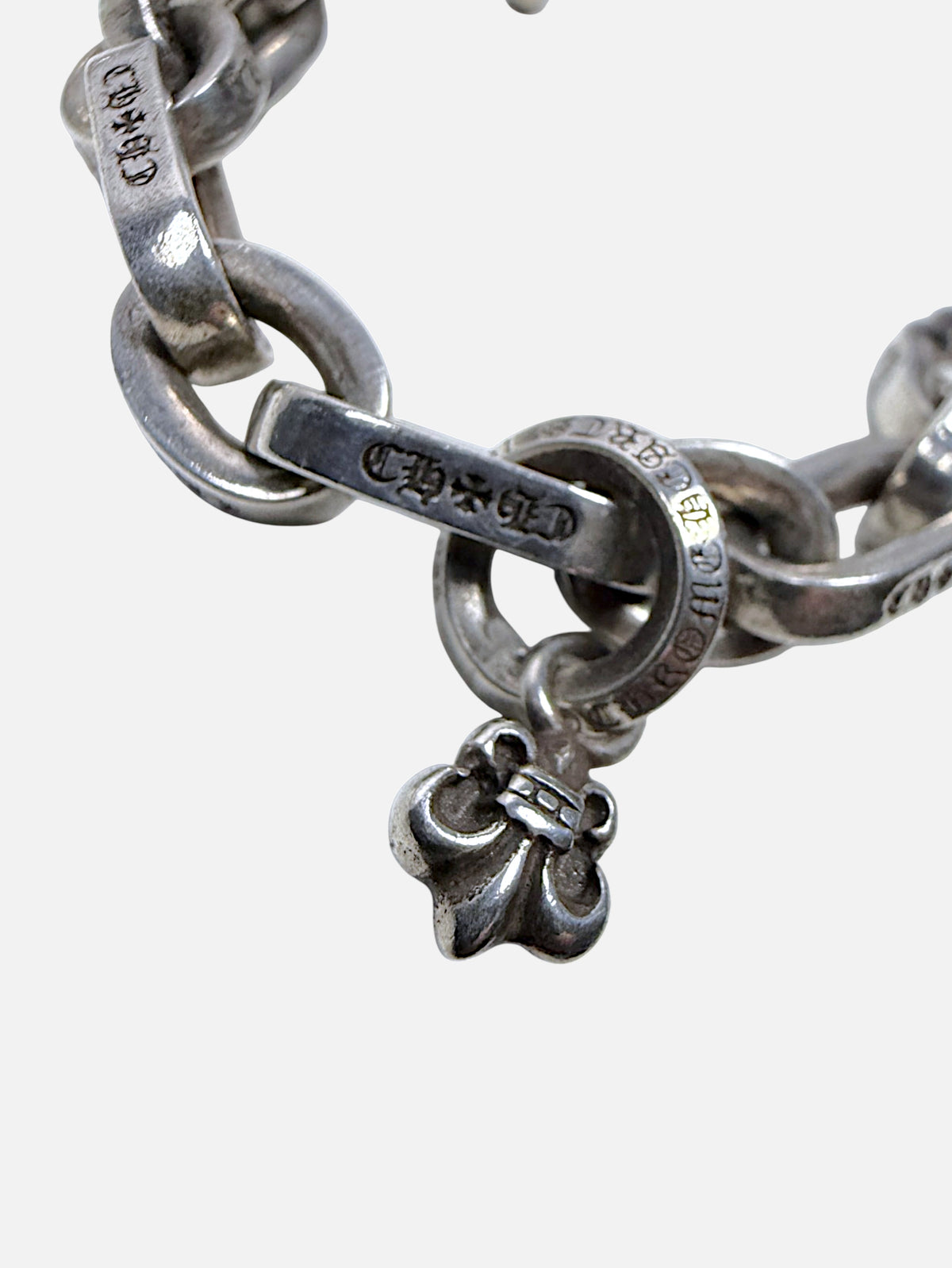Fleur de Lis Charm Chrome Hearts Paper Chain Bracelet