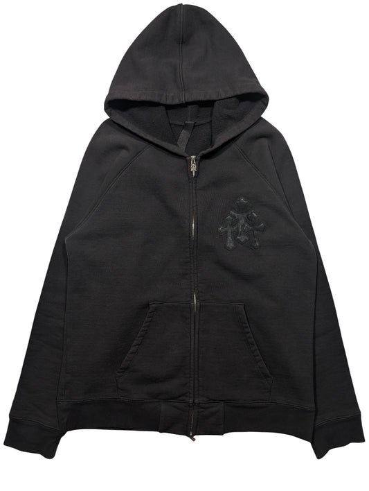 Chrome Hearts Triple Cross Patch Zip Up Hoodie Paper Jam Authentic Hoodies