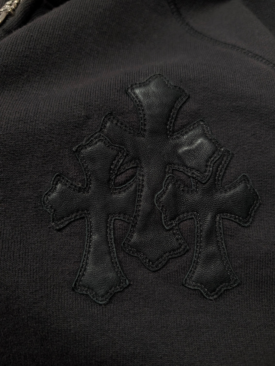 Chrome Hearts Triple Cross Patch Zip Up Hoodie Paper Jam Verified YP Collective