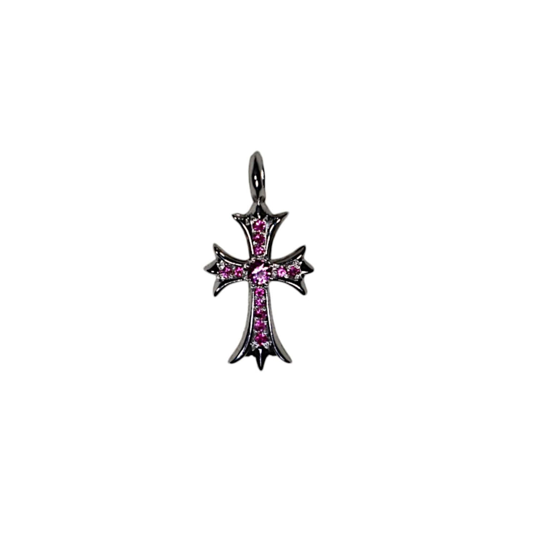 CH Pink Sapphire Cross Pendant