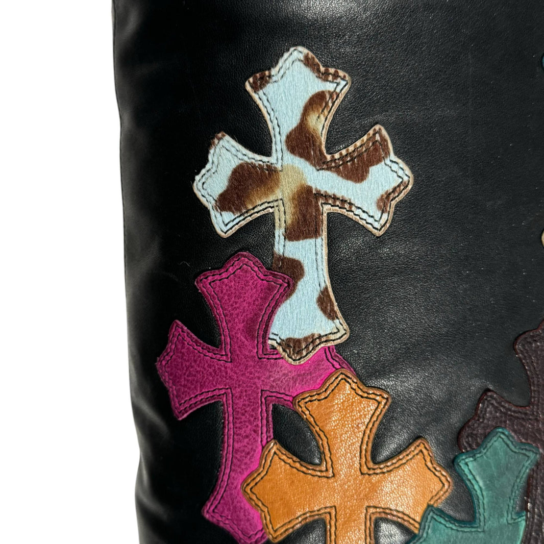 chrome multi color cross patch 