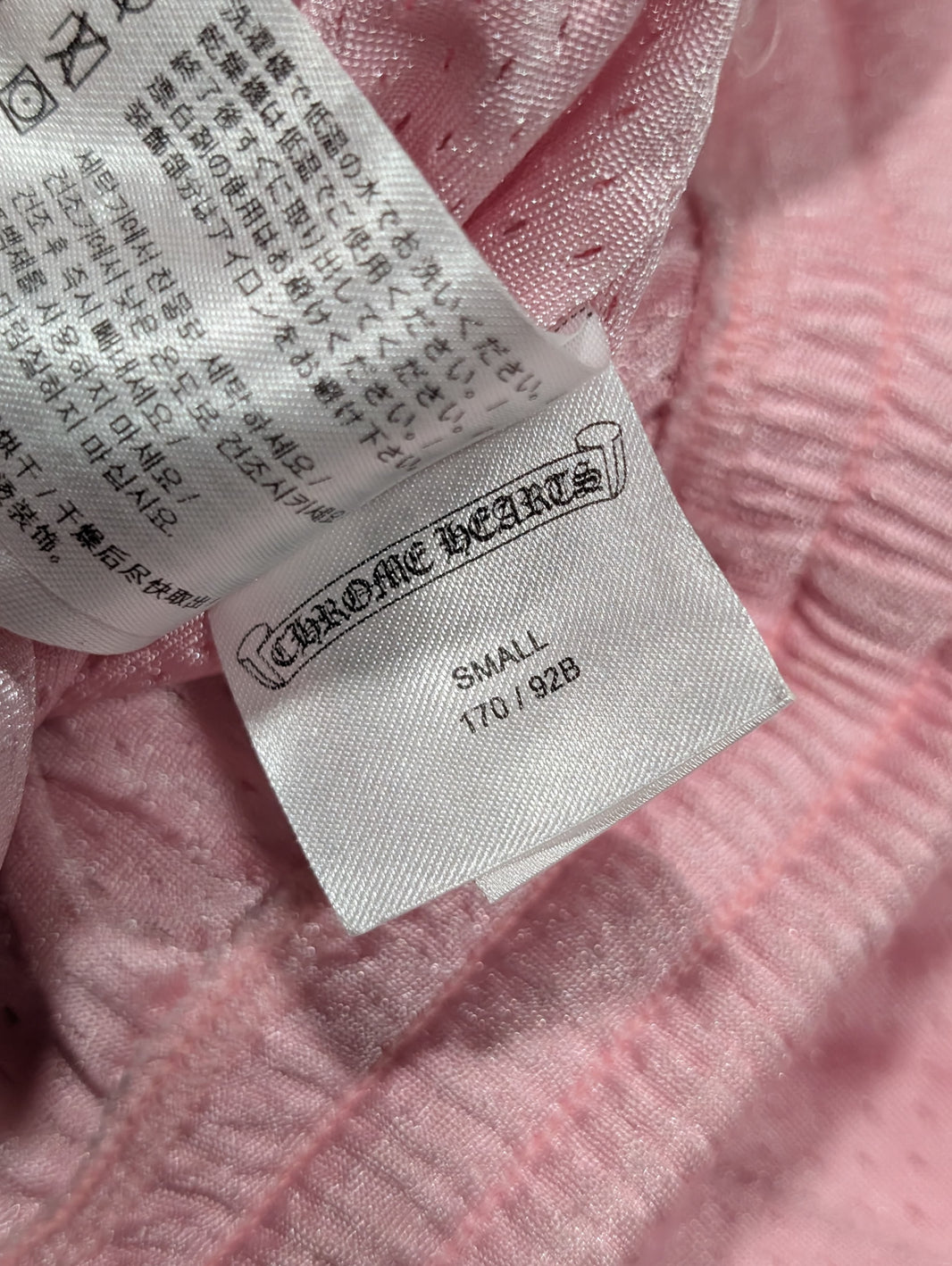 Chrome Hearts Pink Mesh "Love You" Basketball Shorts Authenticated Designer