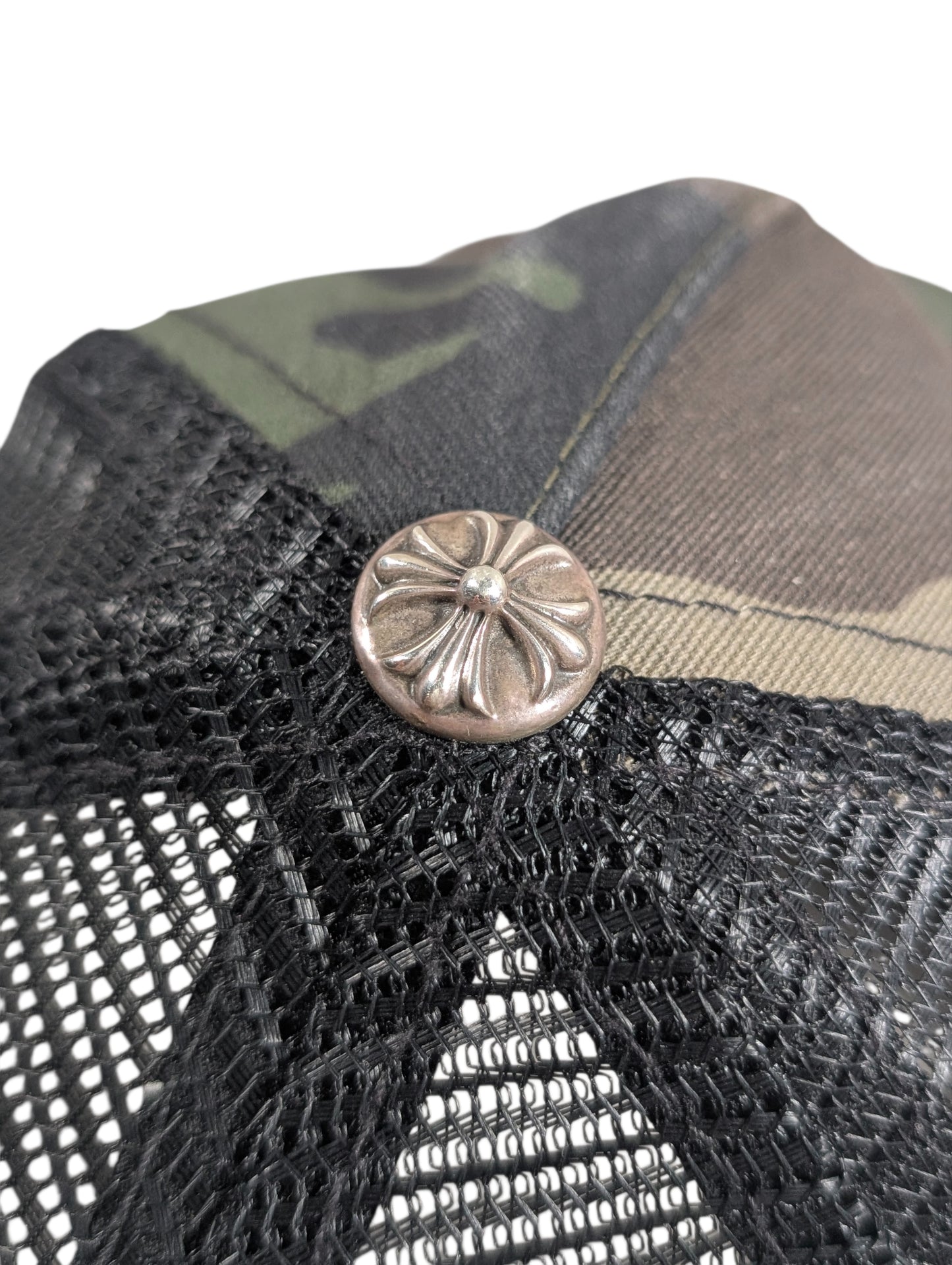 Camo Cross Plus Yellow Stamp Trucker Hat