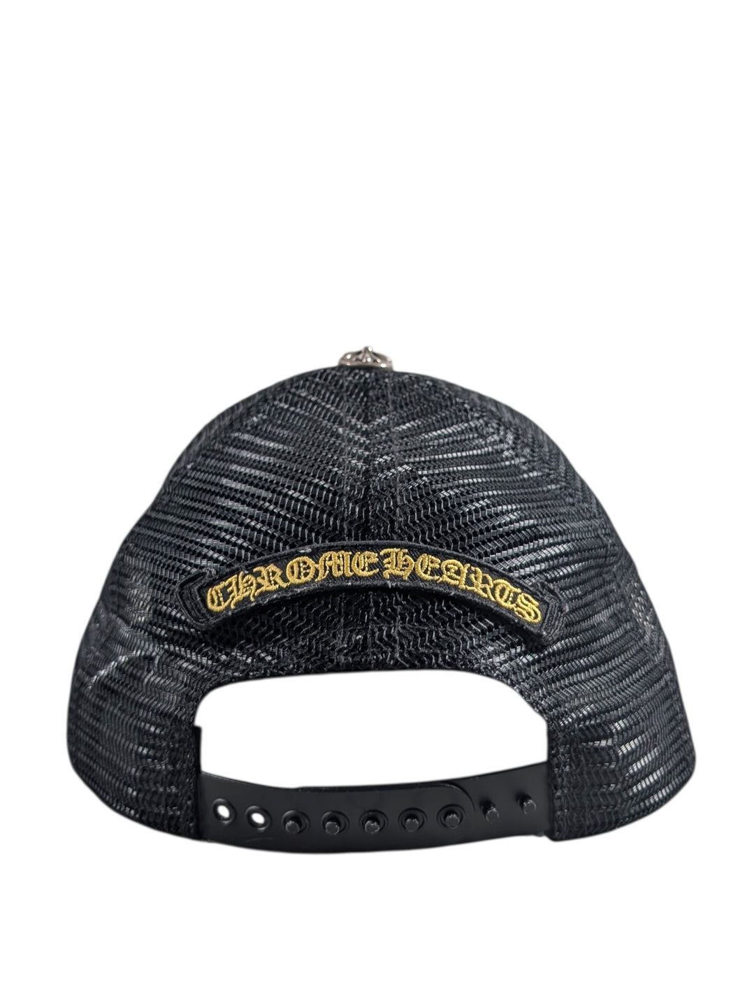 Chrome Hearts Cross Plus Seal Camo Trucker Hat Sterling Silver Hardware
