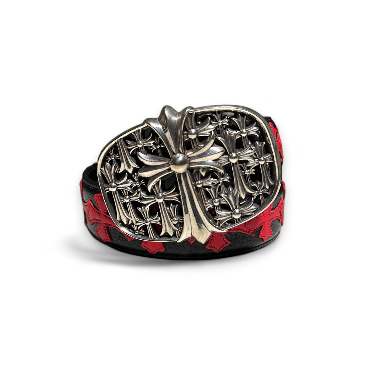 Red Cross Patch Cemetery Belt by Chrome Hearts | YP Collective display picture 1