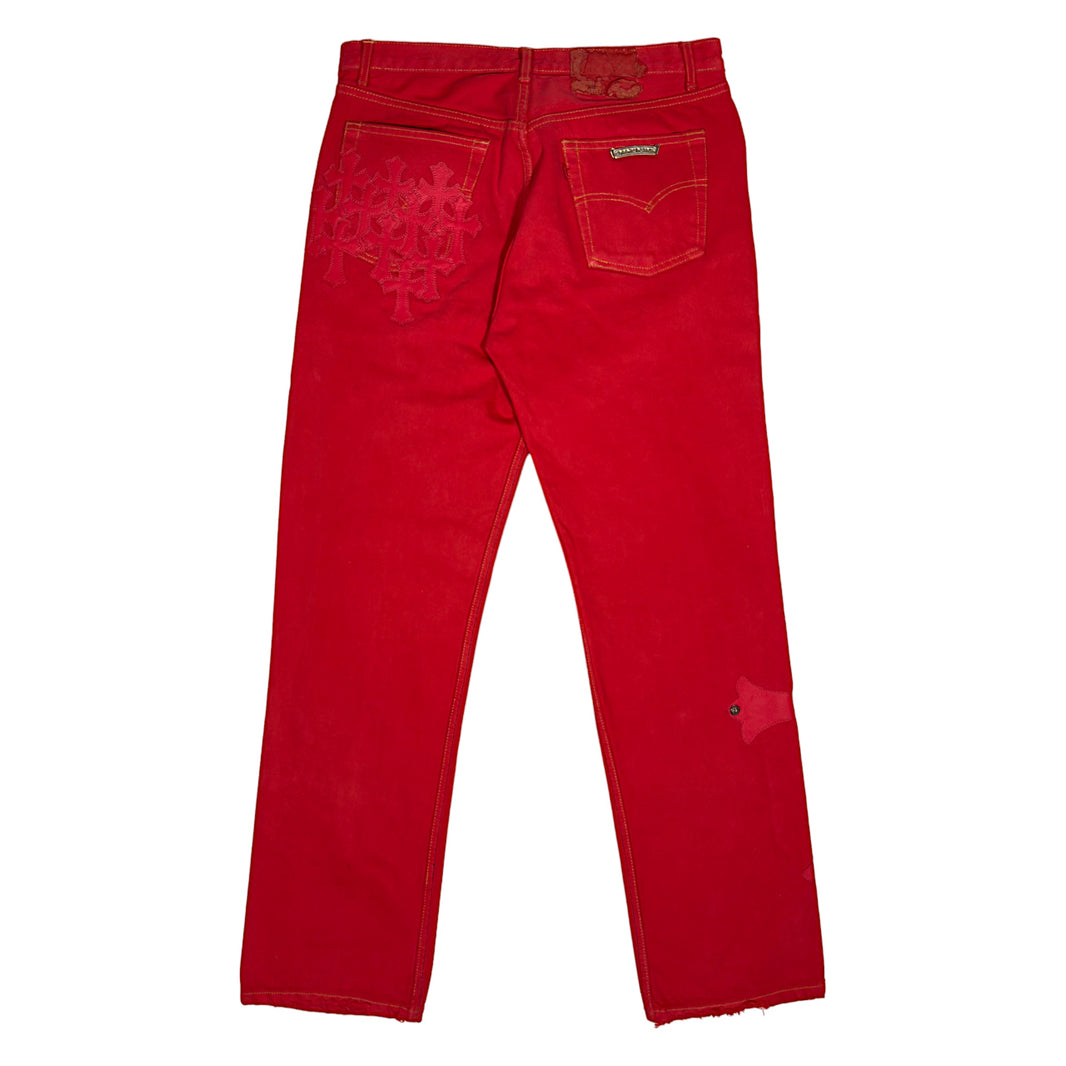 Chrome Hearts Red Cross Patch Vintage Levi's Jeans Sterling Silver Hardware