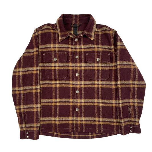 Chrome Hearts Merlot Wine Plaid Work Dog Flannel Shirt Authentic Shirts
