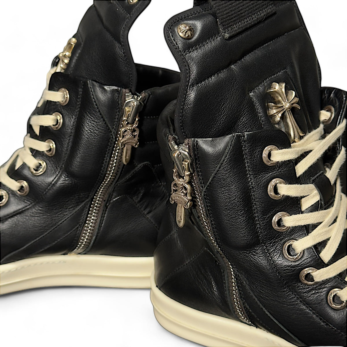 Geobasket Python Chrome Hearts x Rick Owens Geobasket Sneakers - Black – Young ...