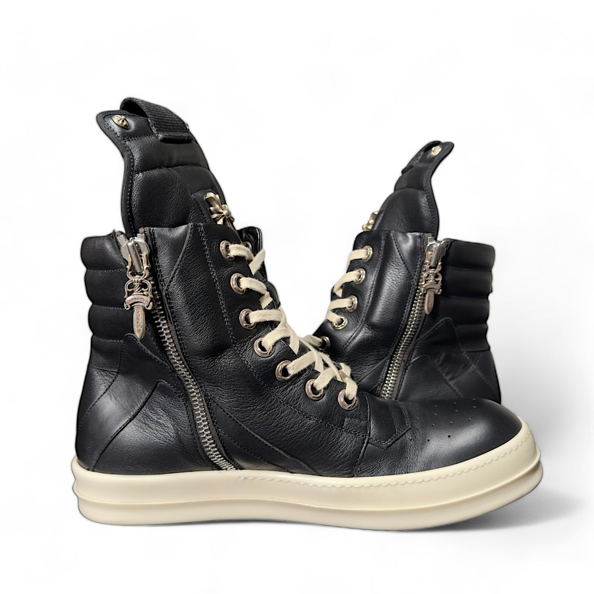 Geobasket Python Chrome Hearts x Rick Owens Geobasket Sneakers - Black – Young ...