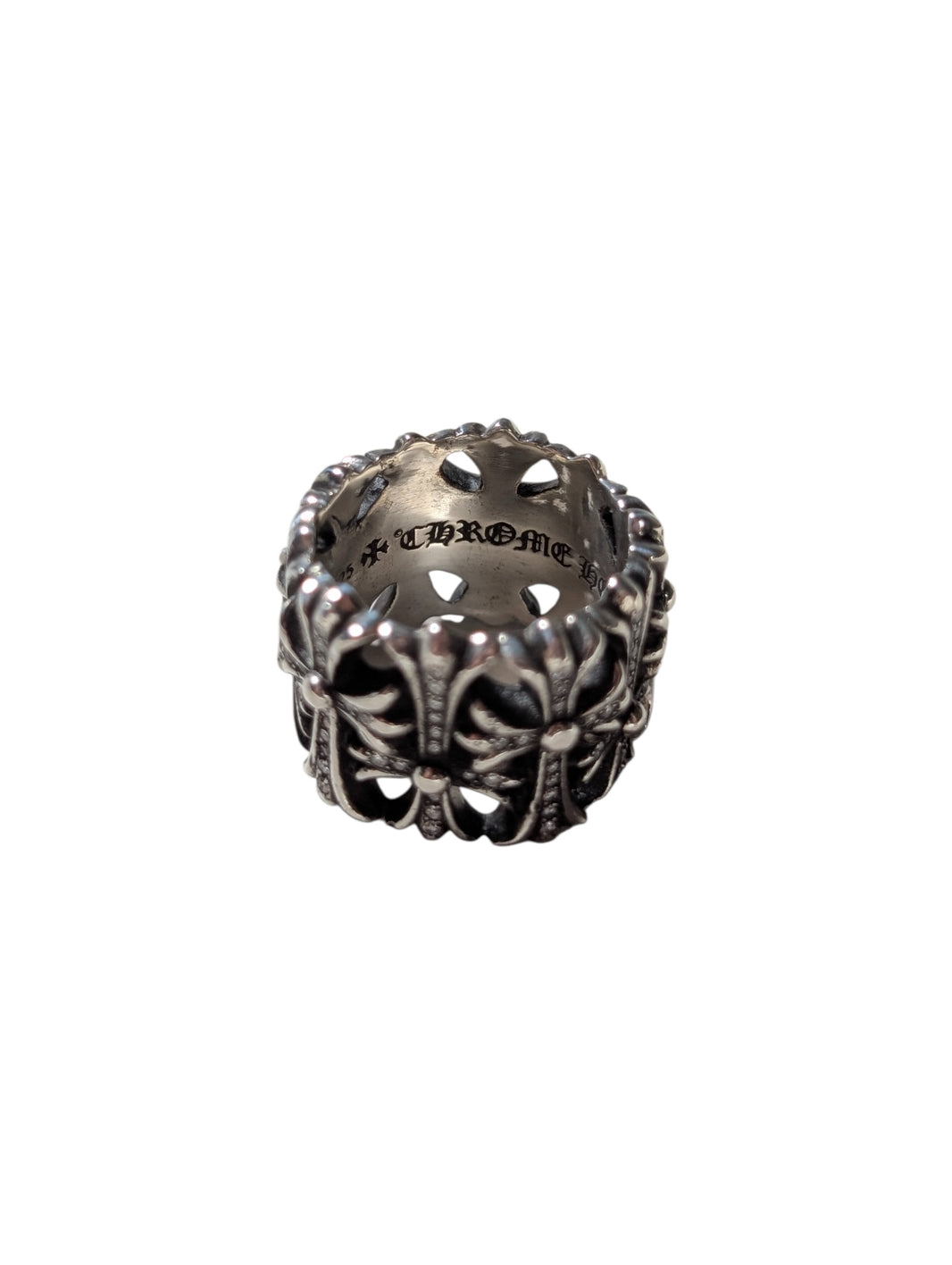 Chrome Hearts Cemetery Cross Ring Pave Diamond Authenticated Designer