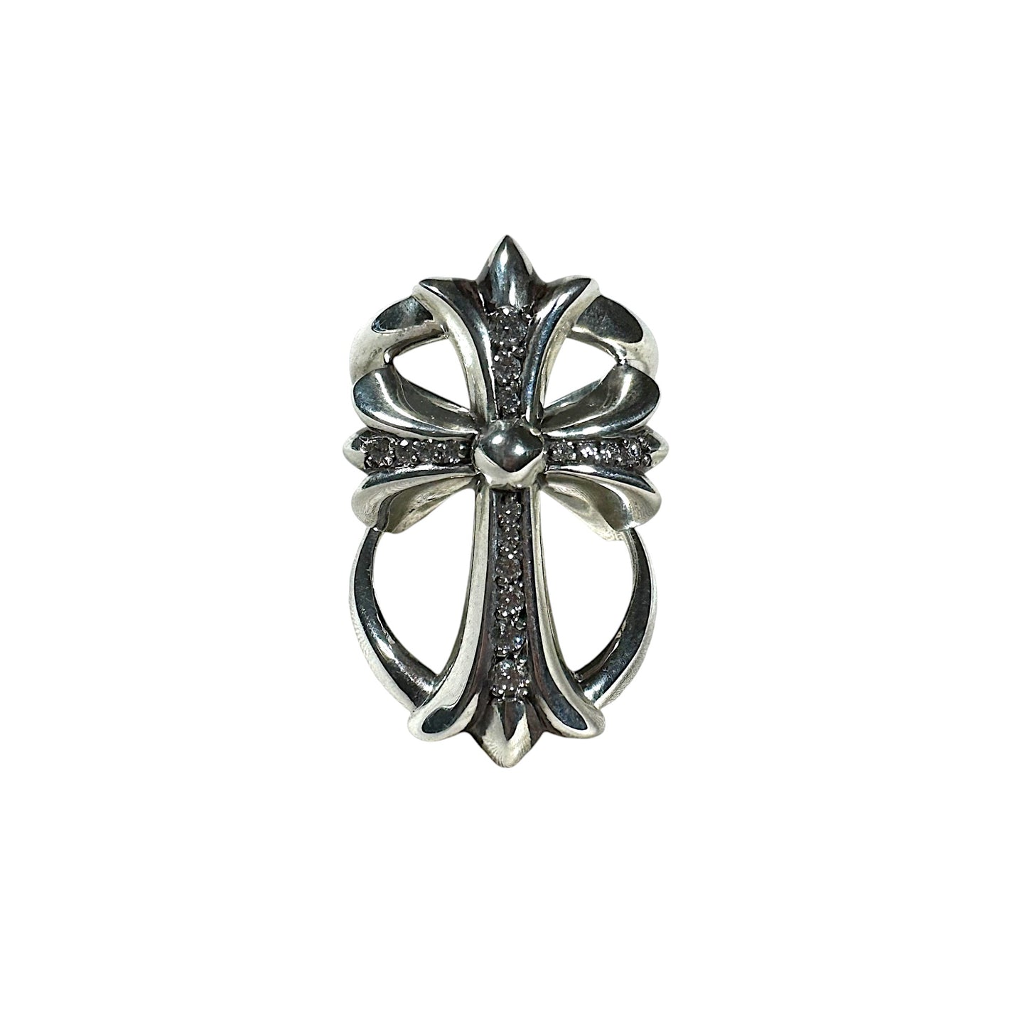 Diamond Infinity Cross Ring