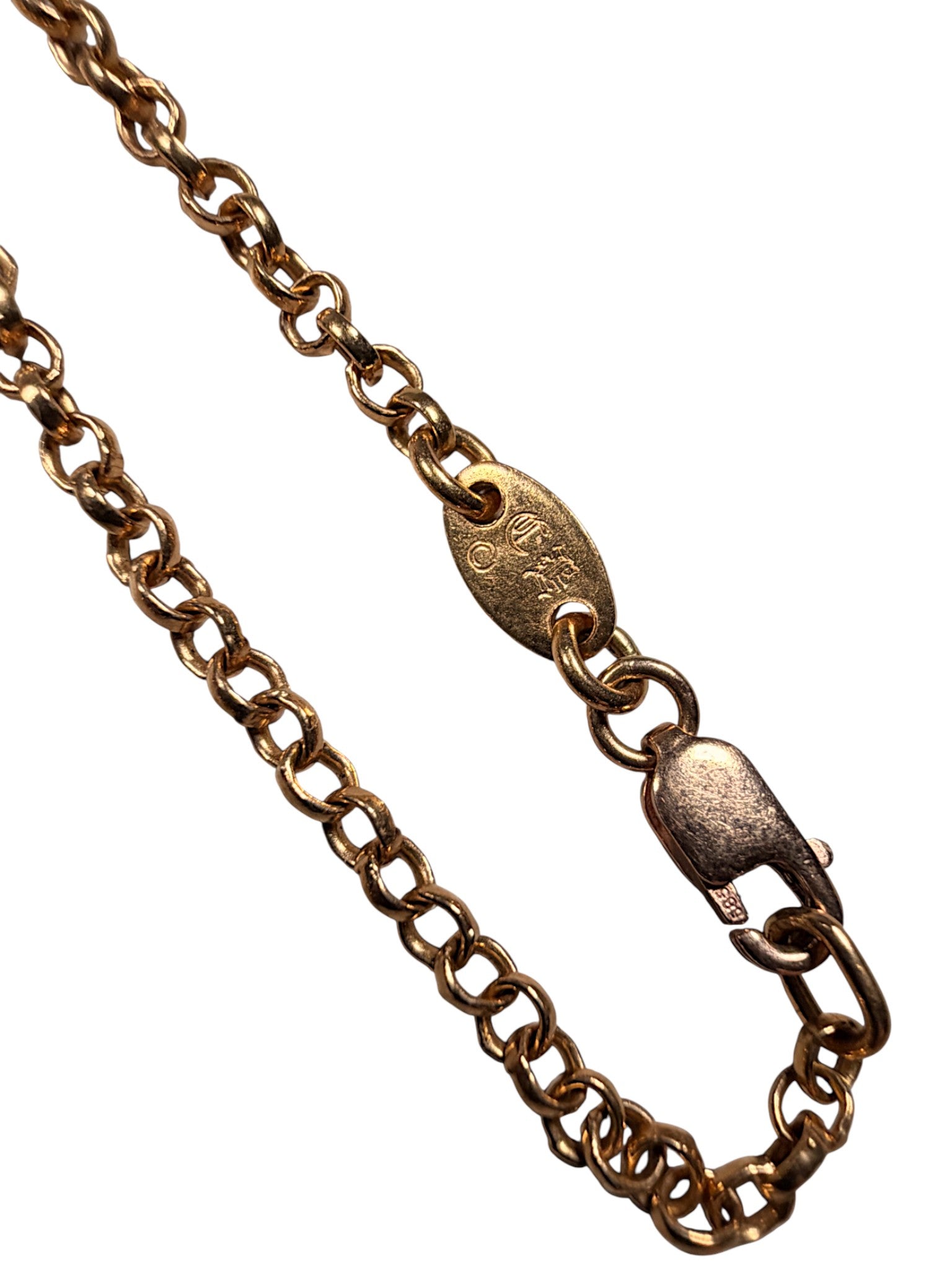 Chrome Hearts 22k Gold Roll Chain Necklace Archival